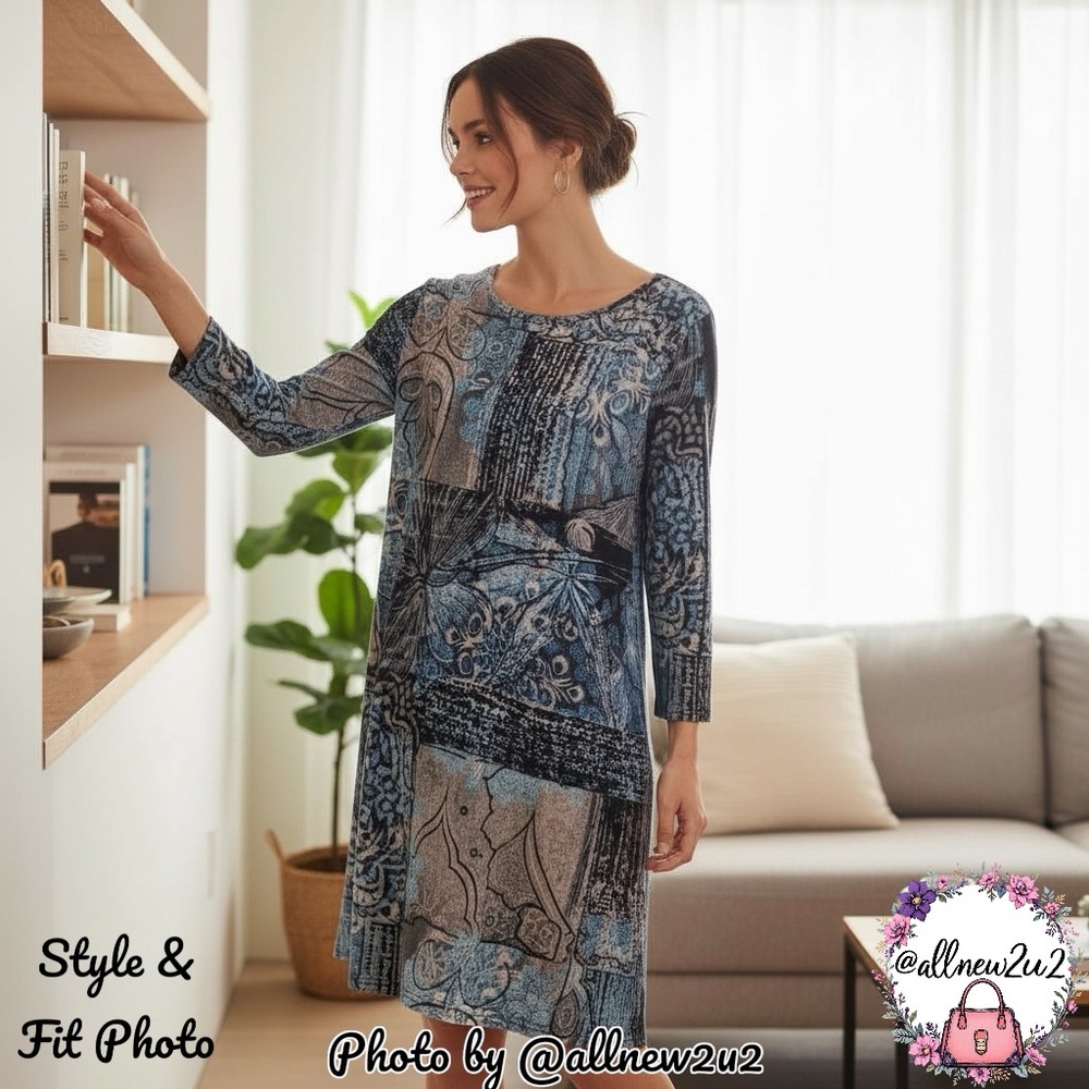 Azalea by Firmiana Boho Blues Patterned Dress Size XL